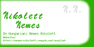 nikolett nemes business card